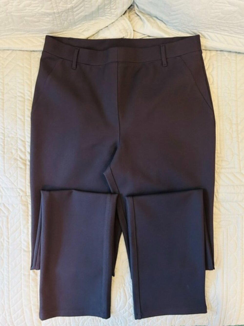 Quince NWOT Navy Blue Ultra-Stretch Ponte Straight Leg Pull-On Trousers Med Tall
